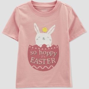 Carter's JOY Toddler Girls Pink 'So Hoppy it's Easter' T-Shirt NWT